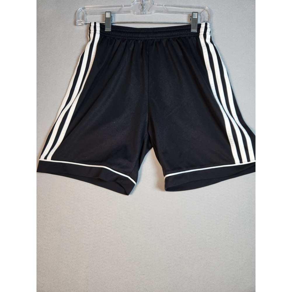 Adidas Kids XL Climalite Soccer Shorts Black White 3 Stripe Athletic Boys
